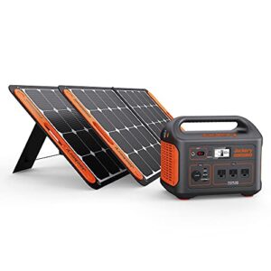 Jackery Solar Generator 1000, Explorer 1000 and 2X SolarSaga 100W with 3x110V/1000W AC Outlets, Solar Mobile Lithium Battery Pack for Outdoor RV/Van Camping