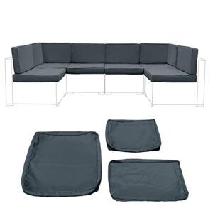 Patio Cushion Covers Replacement, Outdoor Cushion Slipcovers with Zipper and Waterproof Chair Seat Cover for 7 Pcs Patio Furniture Sofa Set (14 Pieces) (Dark Grey)